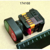 Выключатель кнопочный двойной зеленый/красный 1з+1р с подсветкой 220V Китай