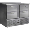 Стол холодильный Финист СХСн-700-0/4 (1000X700/850X850) борт 45мм, свес столешницы сзади 150мм