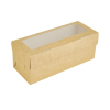Коробка для кондитерских изделий с окном 250х100х100 мм бумага крафт