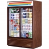 Шкаф холодильный, 1331л, 2 двери-купе стекло, 8 полок, ножки, 0/+3С, дин.охл., вишня, агрегат нижний, канапе, LED