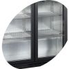 Стол холодильный д/напитков, 328л, 3 двери стекло распашные, 6 полок 395х330мм, ножки, +2/+10с, чёрный, стат.охл.+вентилятор, R134A, подсветка