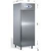 Шкаф холодильный, GN2/1,  700л, 1 дверь глухая, 3 полки, ножки, -2/+8С, дин.охл., нерж.сталь