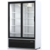 Шкаф холодильный, 1120л, 2 двери-купе стекло, 8 полок, ножки, +1/+10С, дин.охл., белый, агрегат нижний, рама дверей и решетка агрегата черные