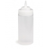 Бутылка  в сборе с крышкой для соуса 475мл D 6,3см пластик полупрозрачный (с обрезным  носиком)