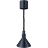 Лампа-мармит подвесная, абажур D267мм черный, шнур регулируемый черный, лампа прозрачная без покрытия