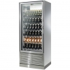 Шкаф холодильный для вина, 192бут., 2 двери стекло, 4 полки, ножки, +4/+18С, дин.охл., LED янт., корпус матовый серый, сквозной, R290, рама серая, кон