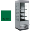 Стеллаж холодильный, пристенный, L0.60м, 4 полки, 0/+7С, дин.охл., зеленый, фронт открытый, боковины стекло, подсветка