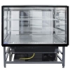 Витрина холодильная напольная, горизонтальная, кондитерская, L1.25м, 2 полки, 0/+8С, дин.охл., без панелей, стекло фронтальное прямое, каркас RAL9005