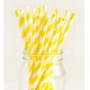 Трубочки для напитков бумажные D 6мм L 197мм полоска жёлтый/белый