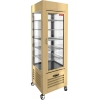 Витрина холодильная напольная, вертикальная, кондитерская, L0.60м, 5 полок, +2/+10С, дин.охл., бежевая, 4-х стороннее остекление