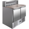 Стол холодильный для пиццы, GN1/1, L0.90м, 2 двери глухие, ножки, +2/+8С, нерж.сталь, агрегат нижний, гнездо 5GN1/6, столешница гранит