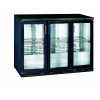 Шкаф холодильный для напитков (минибар), 314л, 3 двери стекло, 6 полок, ножки, +2/+10С, стат.охл., черный, подсветка