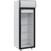 Шкаф холодильный,  500л, 1 дверь стекло, 4 полки, ножки, +1/+10С, дин.охл., белый, рама двери чёрная, канапе, R290