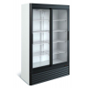 Шкаф холодильный,  850л, 2 двери-купе стекло, 8 полок, ножки, 0/+7С, дин.охл., белый, агрегат нижний, решетка агрегата и рама двери черные