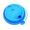 Крышка для стакана 200-250мл D 80мм пластик ПП голубой с заглушкой и пробивным отверстием для трубочки