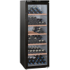 Шкаф холодильный для вина, 200бут., 1 дверь стекло, 5 полок, ножки, +5/+20С, дин.охл., чёрный, 1 температурная зона