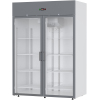 Шкаф холодильный, GN2/1, 1400л, 2 двери стекло, 10 полок, ножки, +1/+10С, дин.охл., белый, фронт серый, R290, ручки короткие