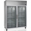 Шкаф холодильный, GN2/1, 1410л, 2 двери стекло, 6 полок, колеса, +2/+10С, дин.охл., нерж.сталь