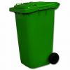 Контейнер для мусора 240л на колесах, пластик зеленый