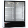 Шкаф холодильный, 1500л, 2 двери-купе стекло, 10 полок, ножки, -6/+6С, дин.охл., белый, агрегат нижний, рама дверей и решетка агрегата черные