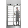 Шкаф холодильный для вина, 420бут., 4 двери стекло, без полок, ножки, +4/+18С, дин.охл., серый алюминий, центральный, H2.6м, R290