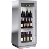 Шкаф холодильный для вина,  60бут., 1 дверь стекло, 2 полки, ножки, +4/+8С, стат.охл., LED, серый алюминий, R290, рама серая