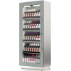 Шкаф холодильный для вина, 126бут., 1 дверь стекло, 4 стойки, ножки, +4С, дин.охл., LED, серый алюминий, R290, рама серая